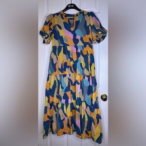 THML Multicolor Abstract Midi Dress
